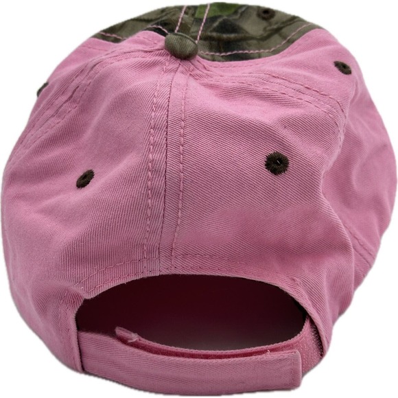 Ladies CHEVY GIRL Trucker Hat Cap Pink Camo Realtree Distressed Rustic Womens - Picture 2 of 2